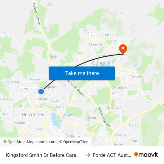 Kingsford Smith Dr Before Carandini St to Forde ACT Australia map