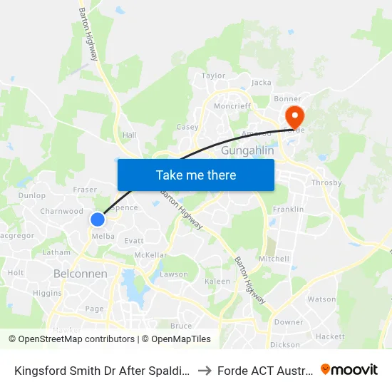 Kingsford Smith Dr After Spalding St to Forde ACT Australia map