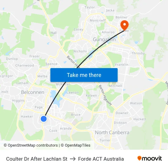 Coulter Dr After Lachlan St to Forde ACT Australia map
