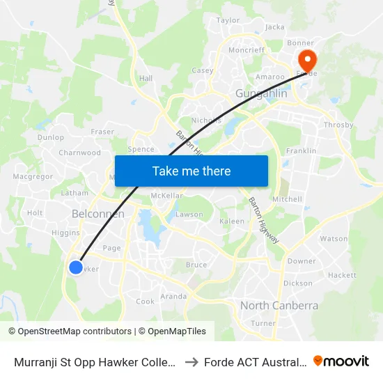 Murranji St Opp Hawker College to Forde ACT Australia map