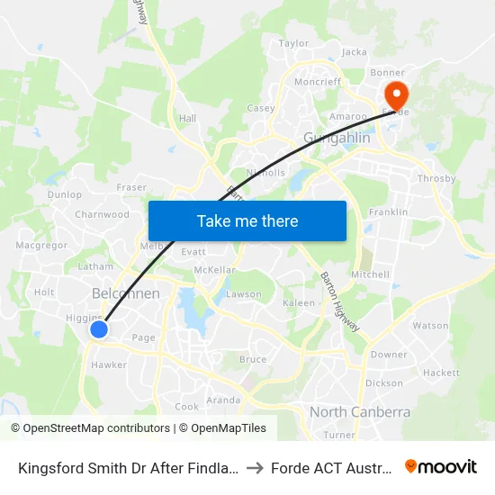 Kingsford Smith Dr After Findlay St to Forde ACT Australia map