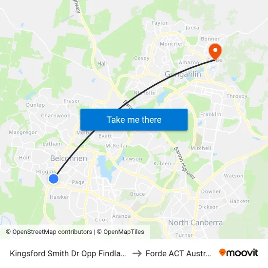 Kingsford Smith Dr Opp Findlay St to Forde ACT Australia map