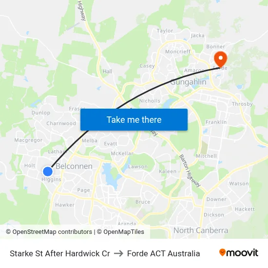 Starke St After Hardwick Cr to Forde ACT Australia map