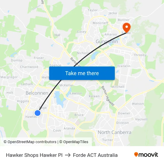 Hawker Shops Hawker Pl to Forde ACT Australia map