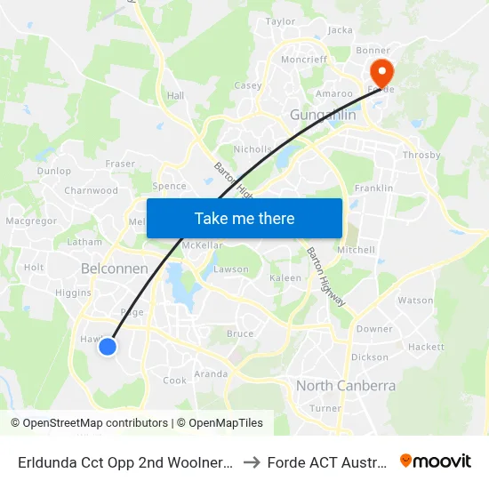 Erldunda Cct Opp 2nd Woolner Cct to Forde ACT Australia map