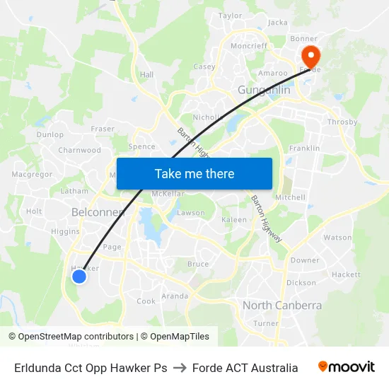 Erldunda Cct Opp Hawker Ps to Forde ACT Australia map