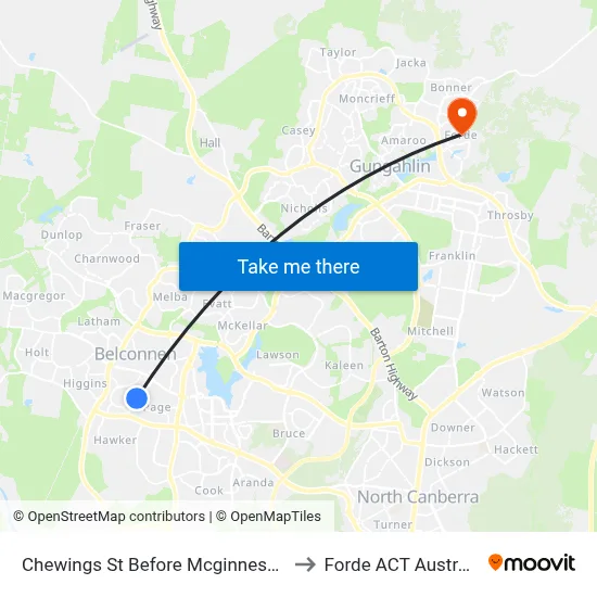 Chewings St Before Mcginness St to Forde ACT Australia map