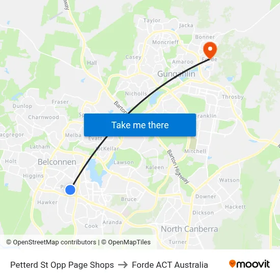 Petterd St Opp Page Shops to Forde ACT Australia map