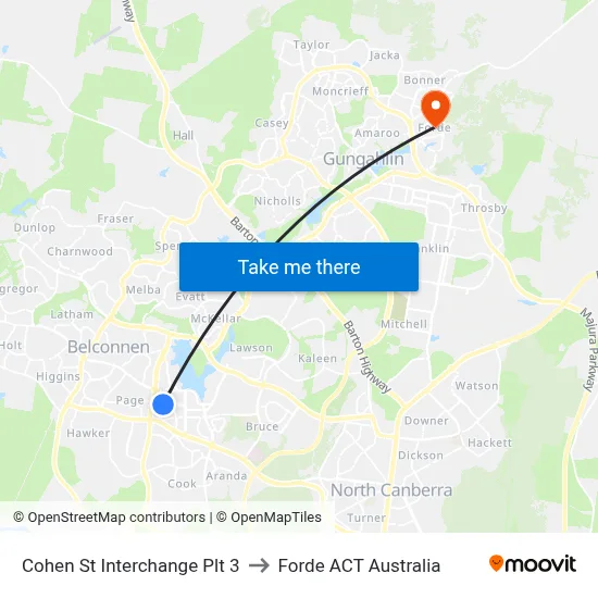 Cohen St Interchange Plt 3 to Forde ACT Australia map