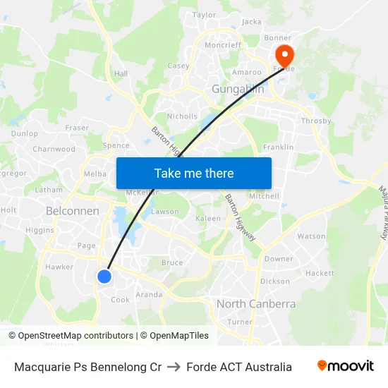 Macquarie Ps Bennelong Cr to Forde ACT Australia map