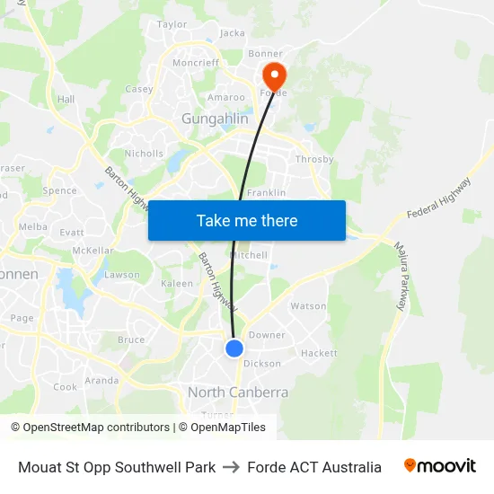 Mouat St Opp Southwell Park to Forde ACT Australia map