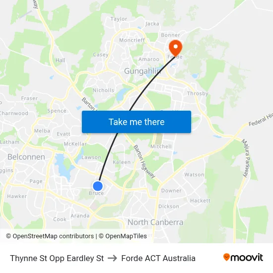 Thynne St Opp Eardley St to Forde ACT Australia map