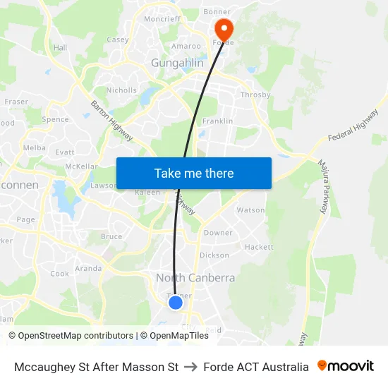 Mccaughey St After Masson St to Forde ACT Australia map