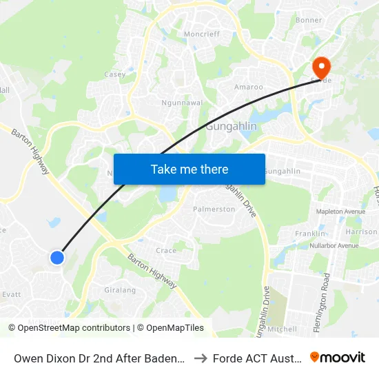 Owen Dixon Dr 2nd After Badenoch Cr to Forde ACT Australia map