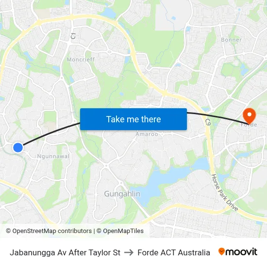 Jabanungga Av After Taylor St to Forde ACT Australia map