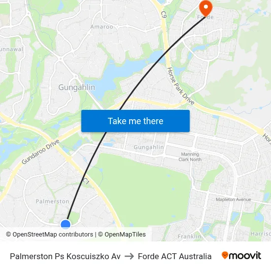 Palmerston Ps Koscuiszko Av to Forde ACT Australia map