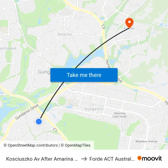 Kosciuszko Av After Amarina St to Forde ACT Australia map