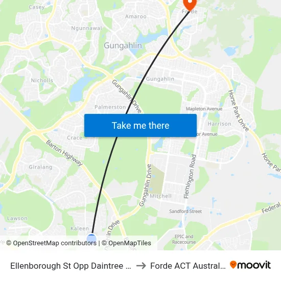 Ellenborough St Opp Daintree Cr to Forde ACT Australia map