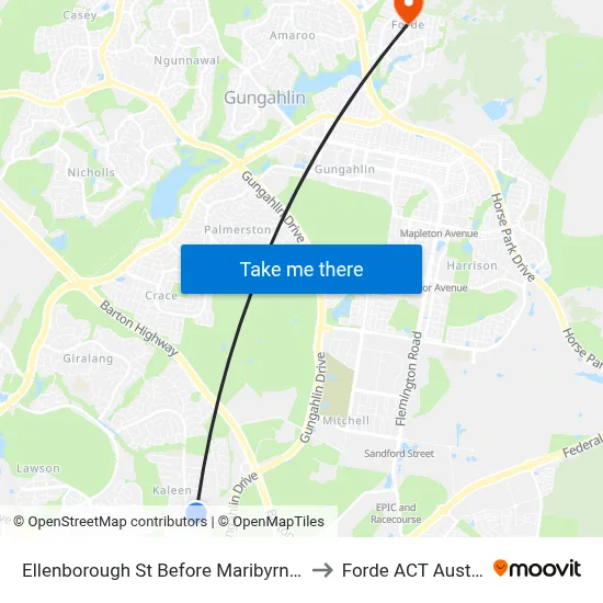 Ellenborough St Before Maribyrnong Av to Forde ACT Australia map