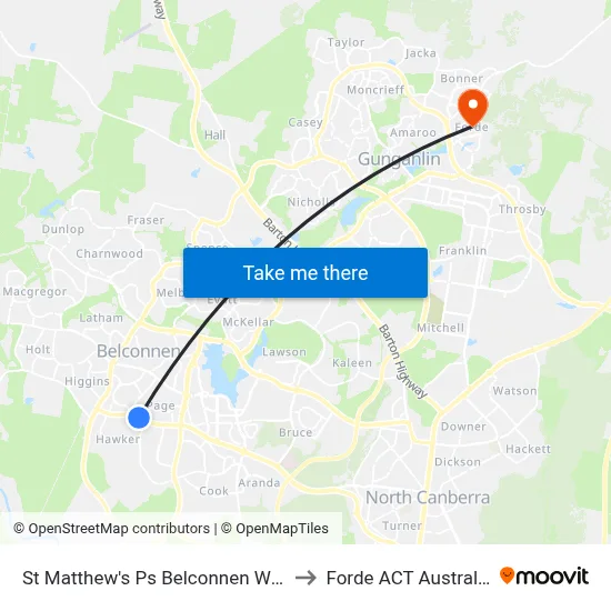 St Matthew's Ps Belconnen Way to Forde ACT Australia map