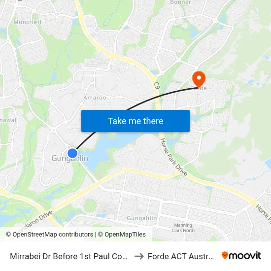 Mirrabei Dr Before 1st Paul Coe Cr to Forde ACT Australia map