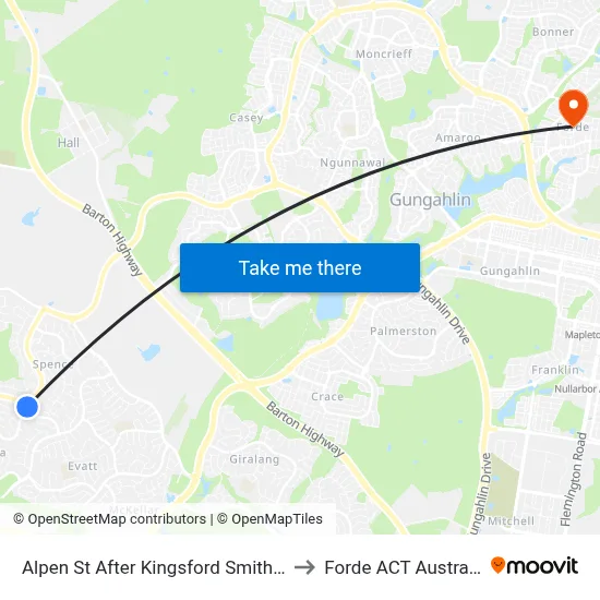 Alpen St After Kingsford Smith Dr to Forde ACT Australia map