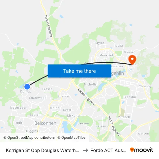 Kerrigan St Opp Douglas Waterhouse Dr to Forde ACT Australia map