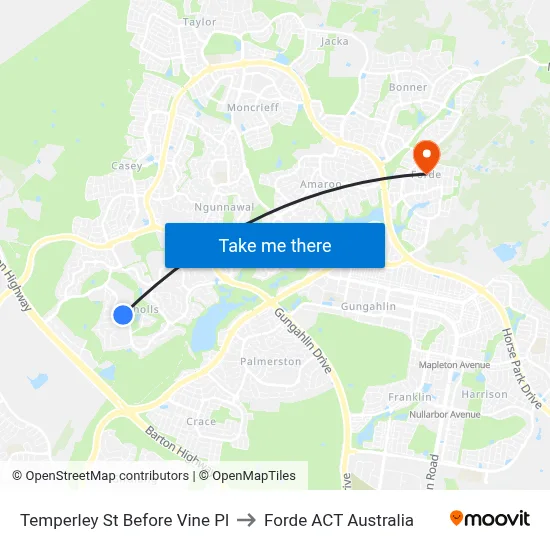 Temperley St Before Vine Pl to Forde ACT Australia map
