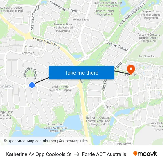 Katherine Av Opp Cooloola St to Forde ACT Australia map