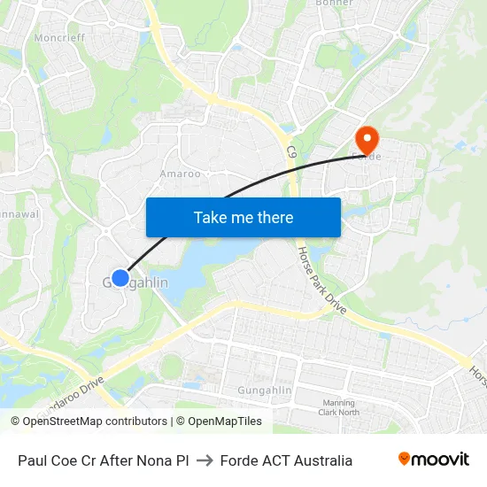 Paul Coe Cr After Nona Pl to Forde ACT Australia map
