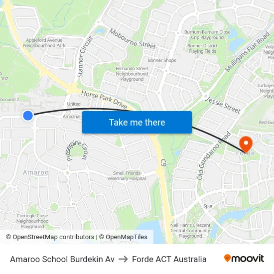 Amaroo School Burdekin Av to Forde ACT Australia map