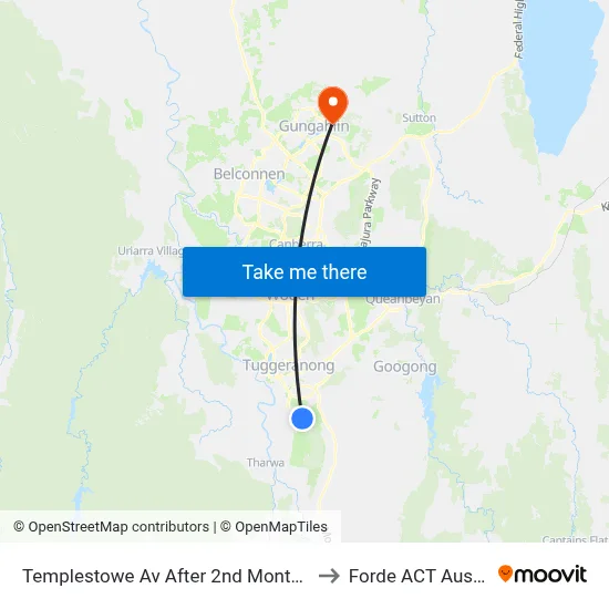 Templestowe Av After 2nd Montefiore Cr to Forde ACT Australia map