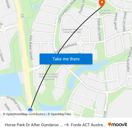 Horse Park Dr After Gundaroo Dr to Forde ACT Australia map