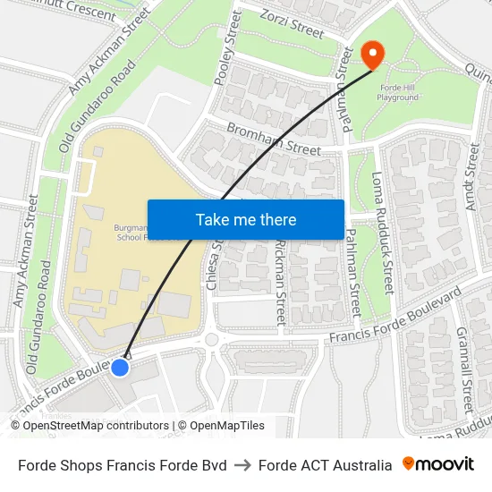 Forde Shops Francis Forde Bvd to Forde ACT Australia map