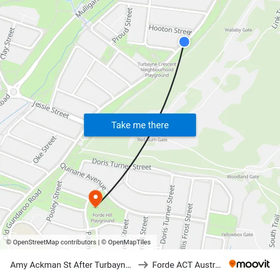 Amy Ackman St After Turbayne Cr to Forde ACT Australia map