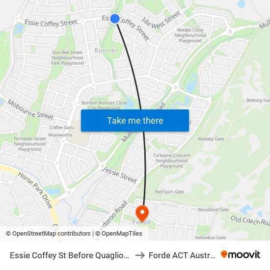 Essie Coffey St Before Quagliotti St to Forde ACT Australia map