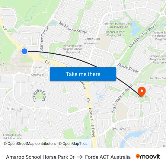 Amaroo School Horse Park Dr to Forde ACT Australia map