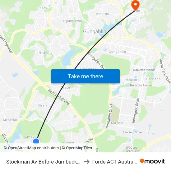 Stockman Av Before Jumbuck Cr to Forde ACT Australia map
