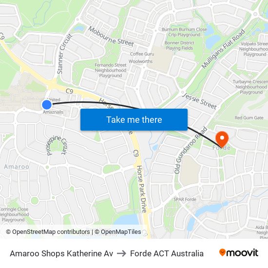 Amaroo Shops Katherine Av to Forde ACT Australia map