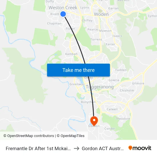 Fremantle Dr After 1st Mckail Cr to Gordon ACT Australia map