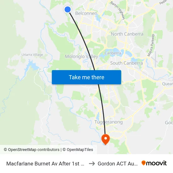 Macfarlane Burnet Av After 1st Eccles Cct to Gordon ACT Australia map