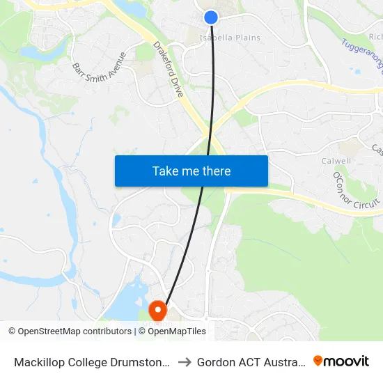 Mackillop College Drumston St to Gordon ACT Australia map