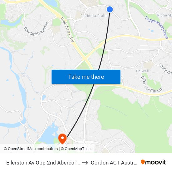 Ellerston Av Opp 2nd Abercorn Cr to Gordon ACT Australia map