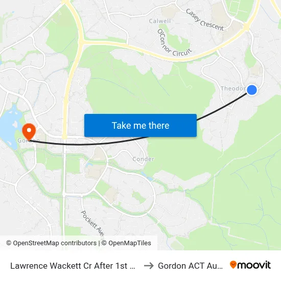 Lawrence Wackett Cr After 1st Burdett Cr to Gordon ACT Australia map
