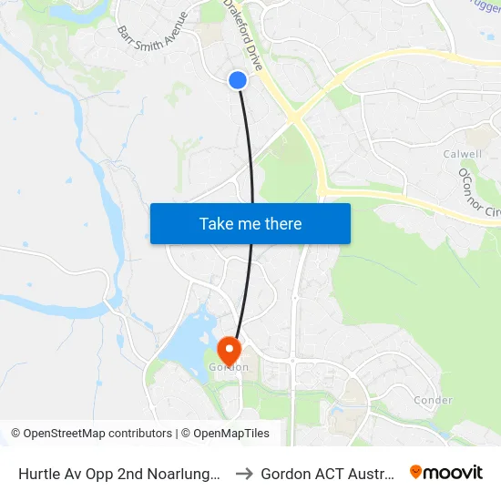 Hurtle Av Opp 2nd Noarlunga Cr to Gordon ACT Australia map