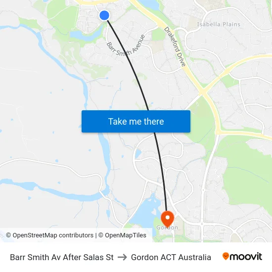 Barr Smith Av After Salas St to Gordon ACT Australia map