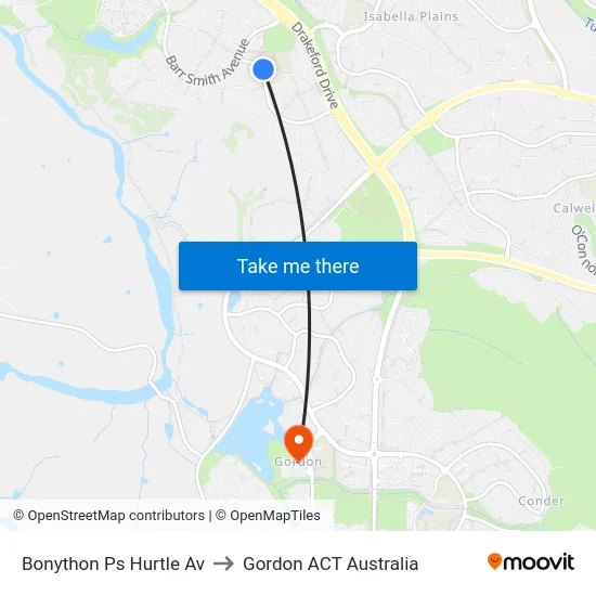 Bonython Ps Hurtle Av to Gordon ACT Australia map