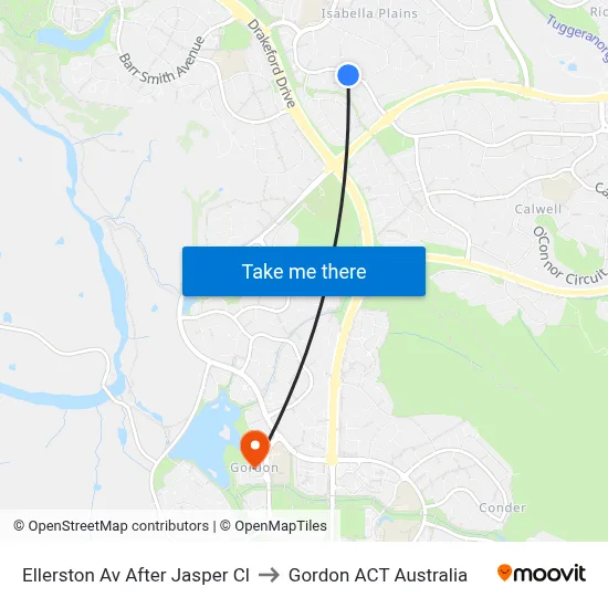 Ellerston Av After Jasper Cl to Gordon ACT Australia map