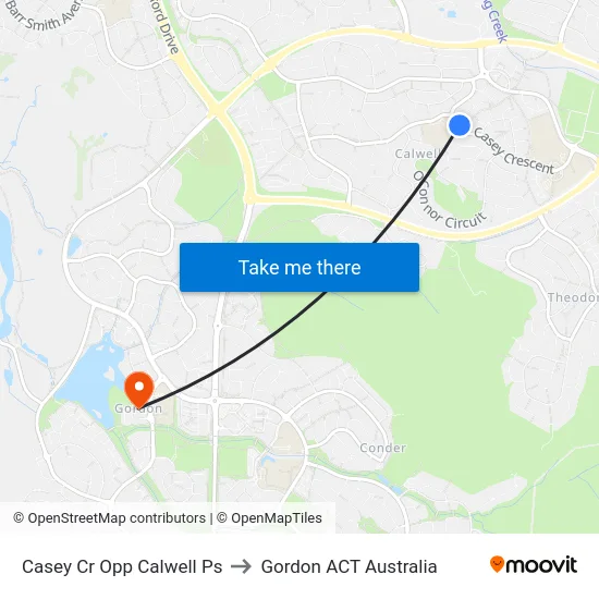 Casey Cr Opp Calwell Ps to Gordon ACT Australia map