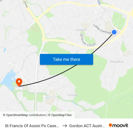 St Francis Of Assisi Ps Casey Cr to Gordon ACT Australia map